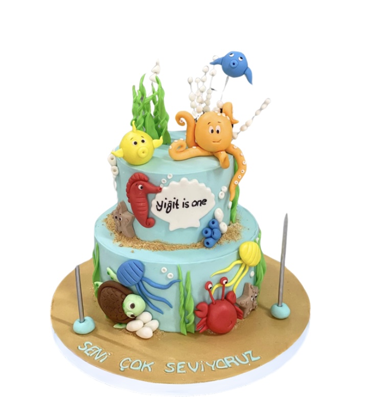 Sevimli Akvaryum Doğum Günü Pastası