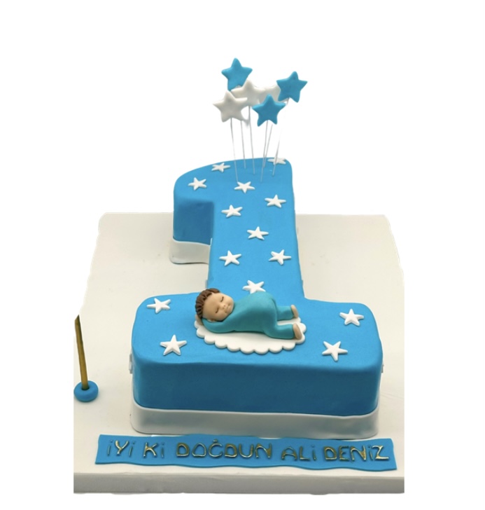1 Rakam Doğum Günü Pastası