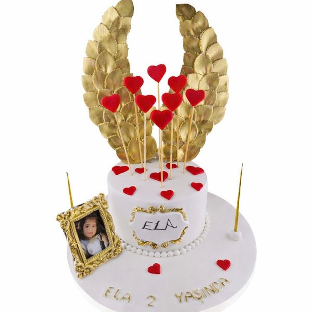 Altın Kanatlı Resimli Pasta