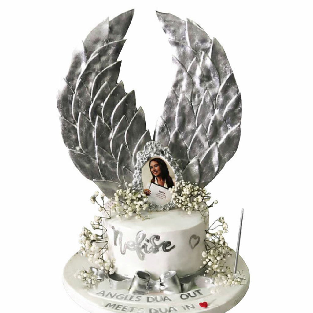 Gümüş Kanatlı Gül Butik Pastası