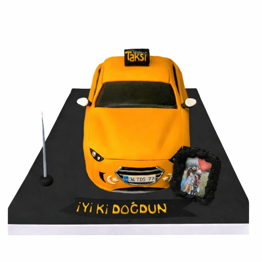 Taksi Temalı Butik Pasta