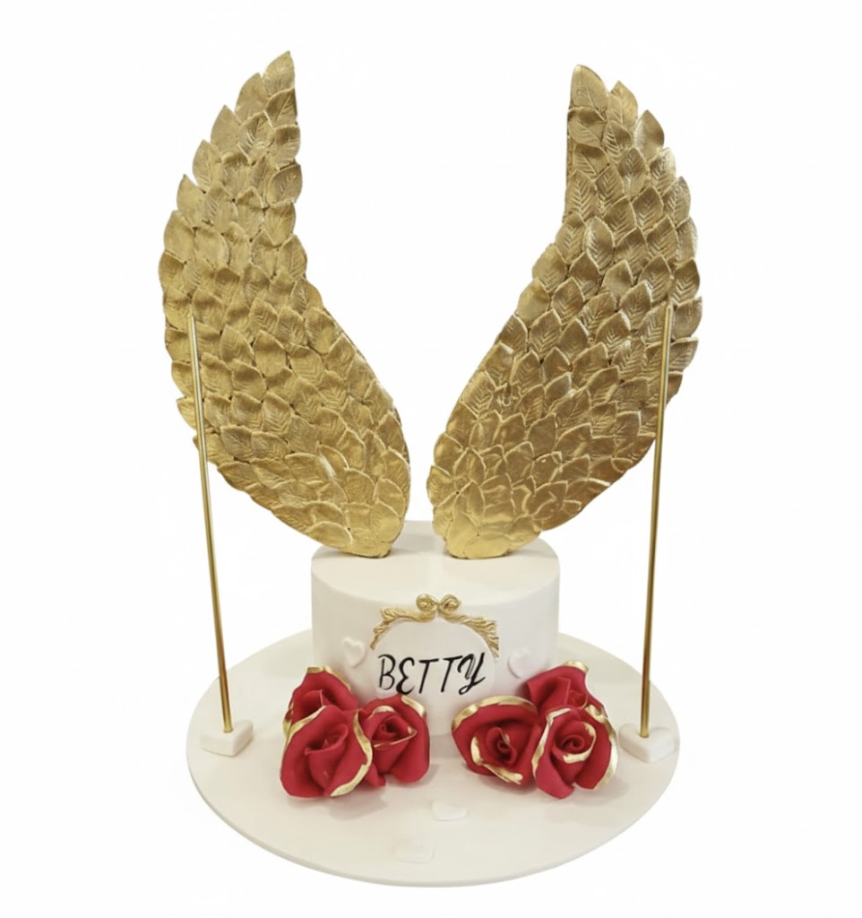 Güllü Altın Kanatlı Melek Pastası