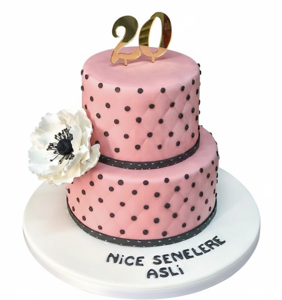 İki Katlı Pembe Özel Gün Pastası