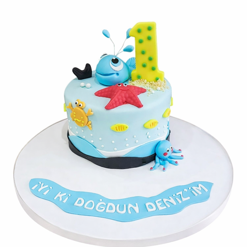 Deniz Temalı Doğum Günü Pastası