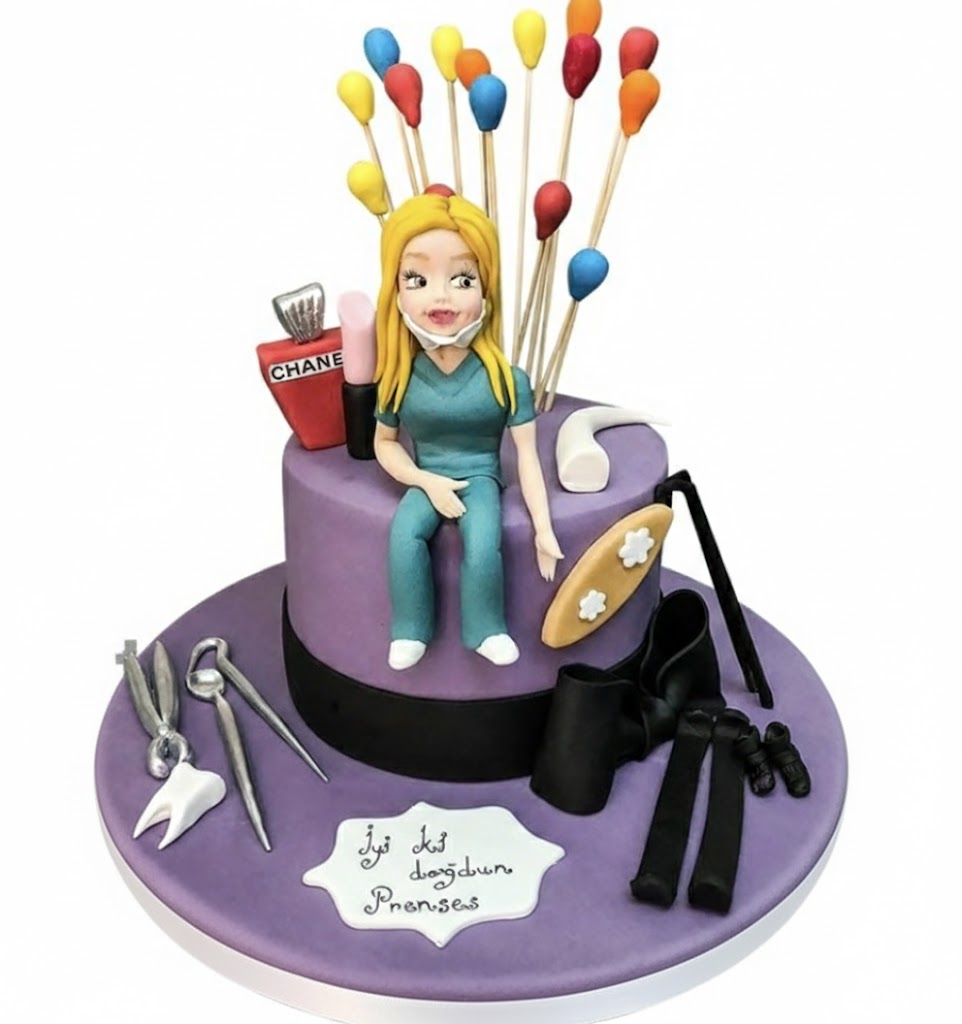 Kadın Diş Doktoru Doğum Günü Pastası