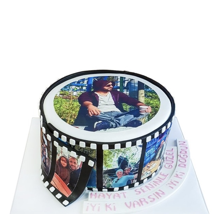 Nostalji Fotoğraflı Tasarım Pasta