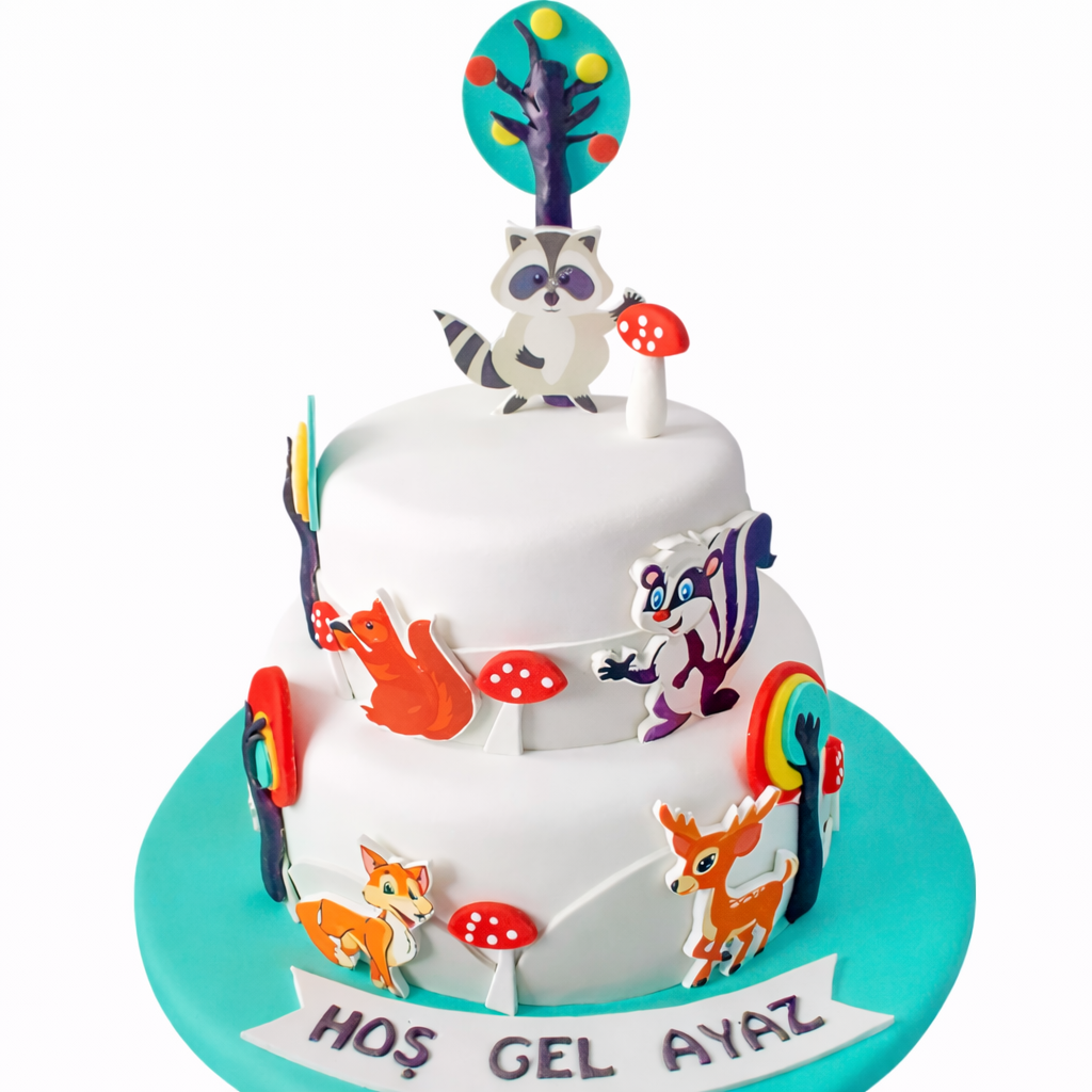 Tatlı Hayvanlar Doğum Günü Pastası