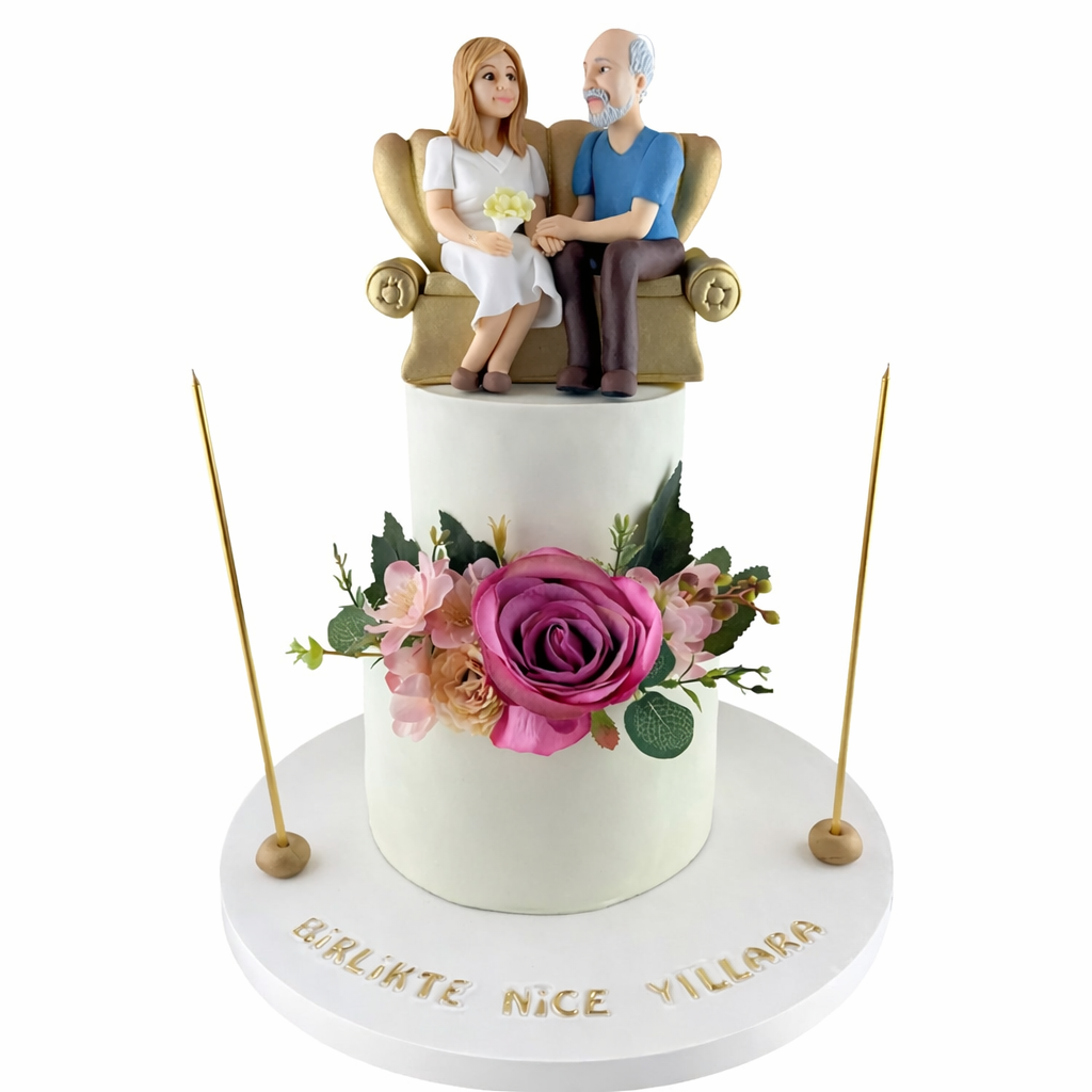 Figürlü Evlilik Yıl Dönümü Butik Pastası