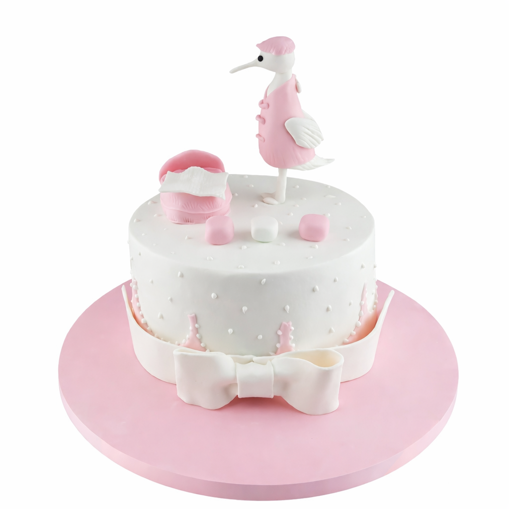 Leylek Figürlü Baby Shower Pastası