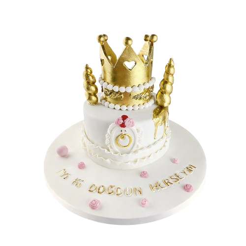 Altın Taçlı Sevgiliye Butik Pasta