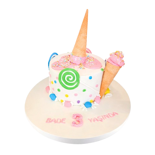 Şekerli Dondurma Doğum Günü Pastası