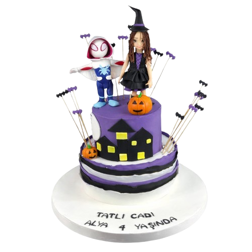Cadı Figürlü Doğum Günü Pastası