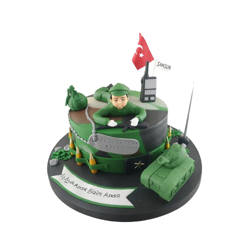 Figürlü Asker Butik Pasta