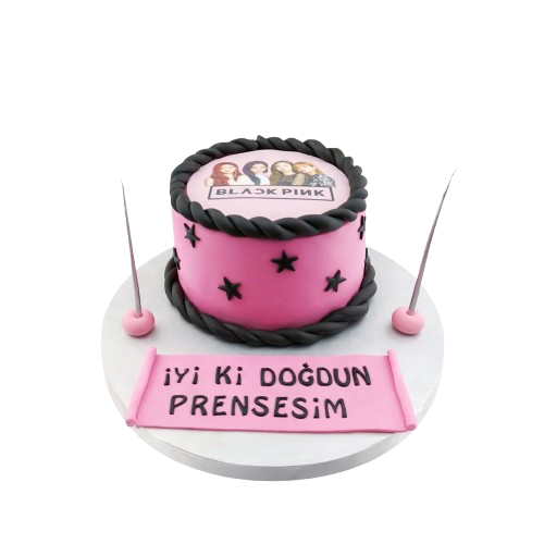 Black Pink Doğum Günü Pastası