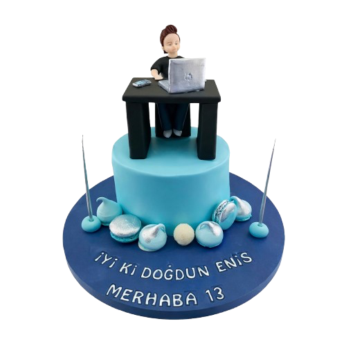 Uzaktan Eğitim Temalı Butik Pasta