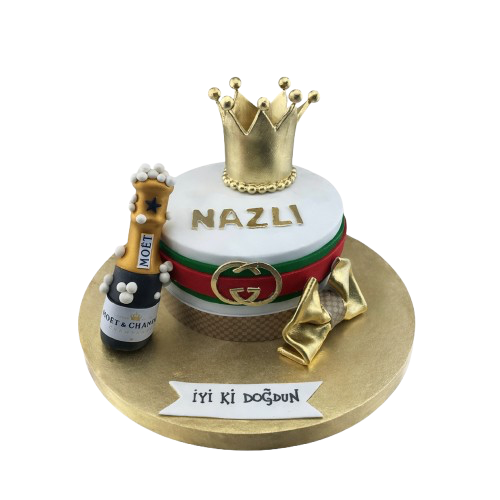 Taçlı Model Doğum Günü Pastası