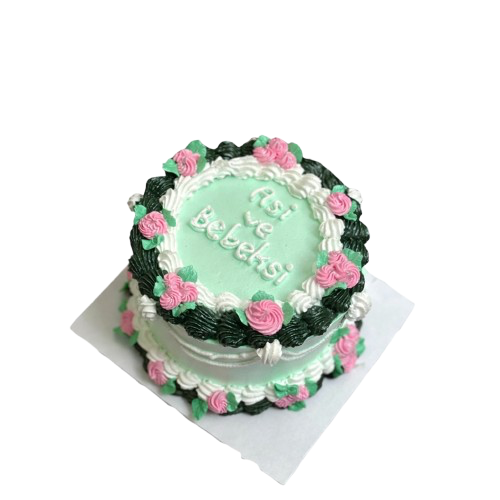 Asi ve Bebeksi Retro Pasta