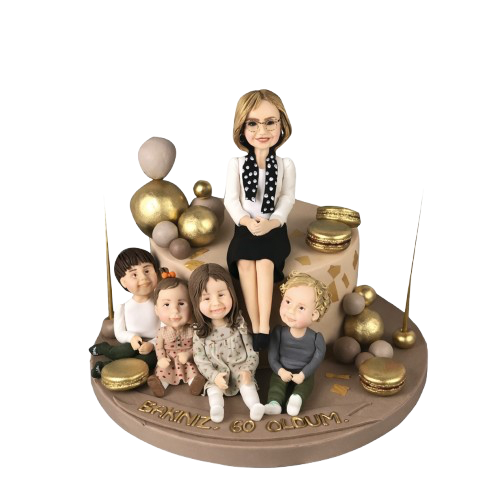 Büyükanne Ve Torunları Doğum Günü Pastası