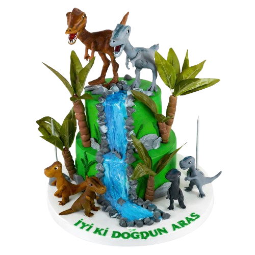 Dinazor Konseptli Doğum Günü Pastası