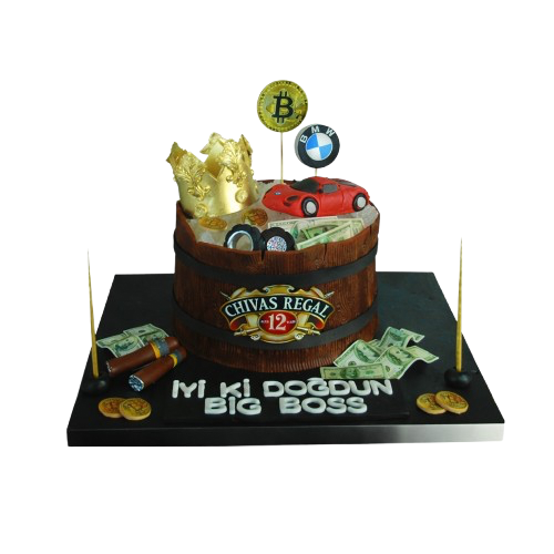 Taçlı Big Boss Doğum Günü PastasAı