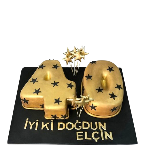 Rakamlı 40 Yaş Doğum Günü Pastası