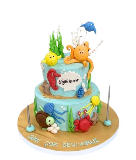 Sevimli Akvaryum Doğum Günü Pastası