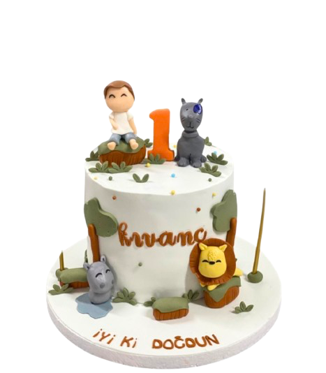 Sevimli Safari Doğum Günü Pastası