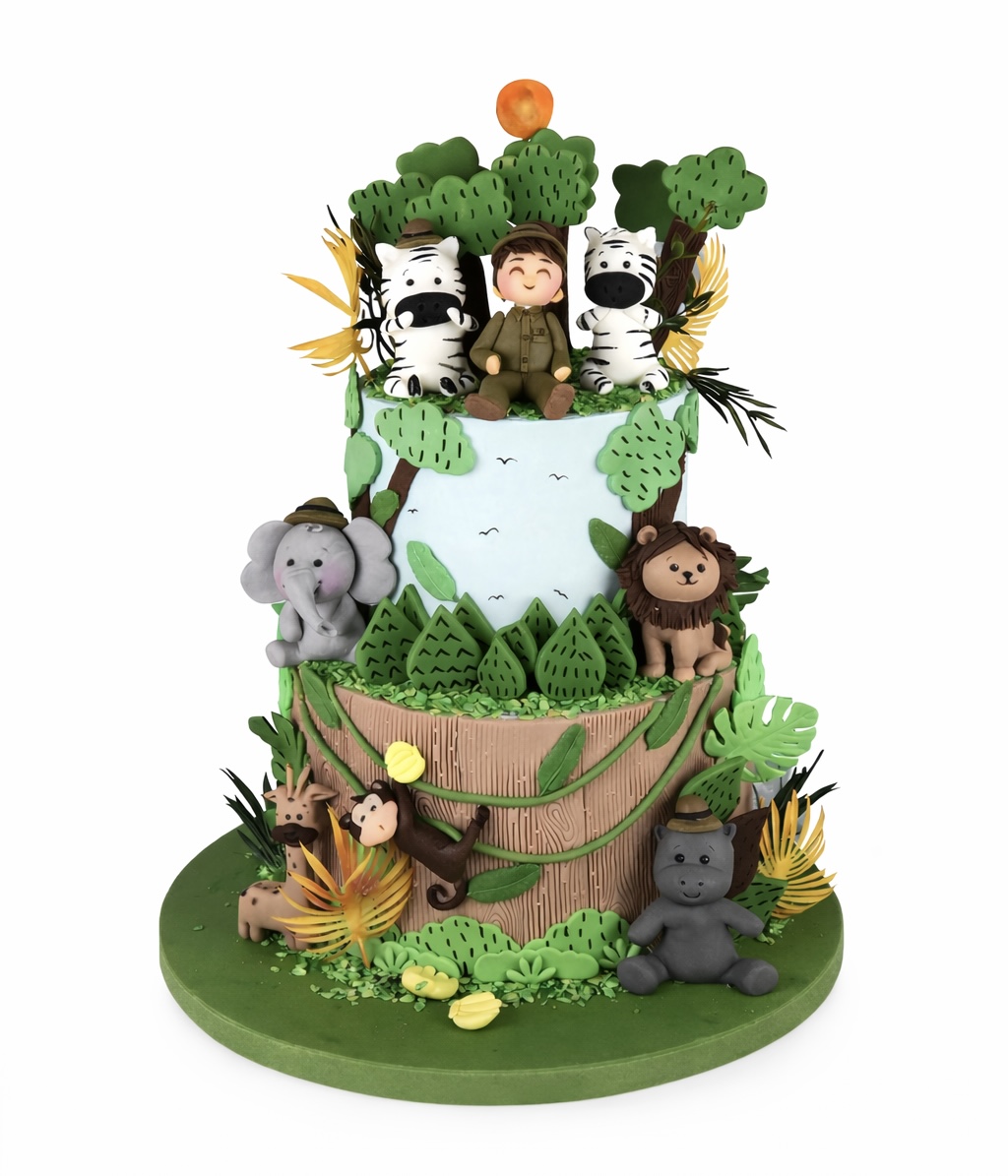 Safari Ormanlar Doğum Günü Pastası