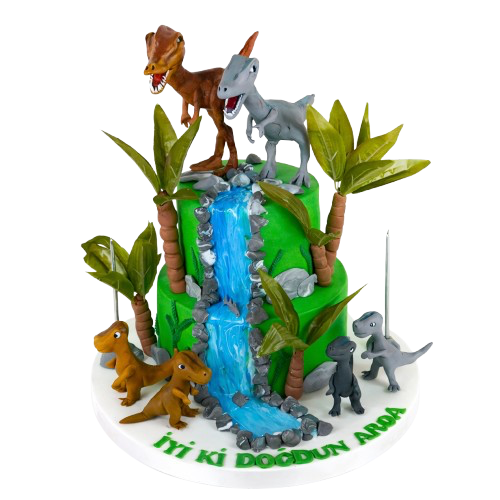 Dinazor Konseptli Doğum Günü Pastası