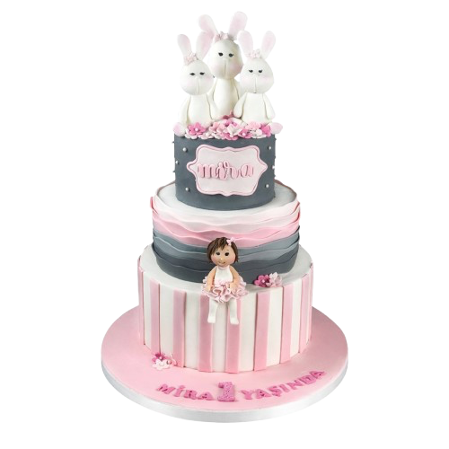 Tavşan Konseptli Doğum Günü Pastası
