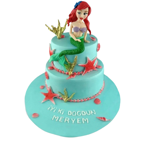 Sevimli Deniz Kızı Doğum Günü Pastası