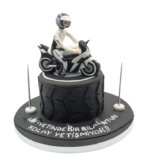 Motorlu Doğum Günü Pastası