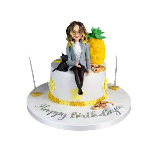 Ananaslı Figürlü Doğum Günü Pastası