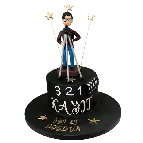 Figürlü Kameraman Meslek Pastası