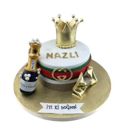 Taçlı Model Doğum Günü Pastası