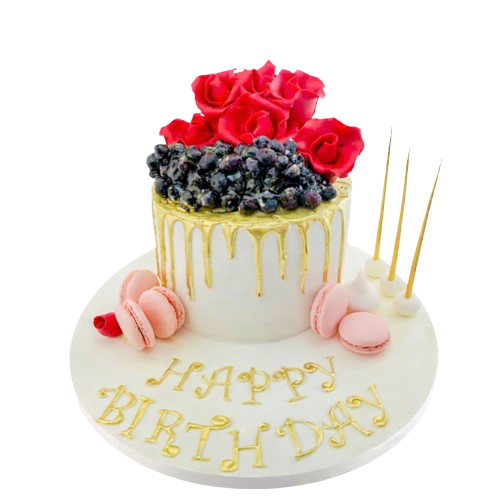 Meyveli Kırmızı Gül Butik Pasta