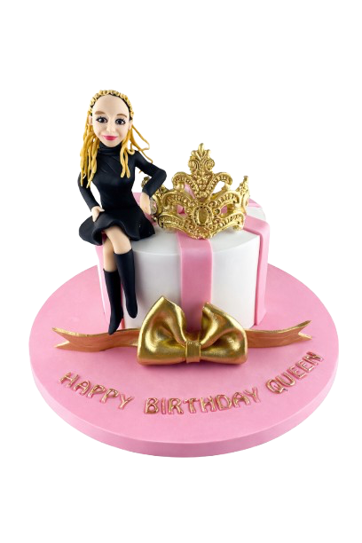 Figürlü Altın Taç Doğum Günü Pastası