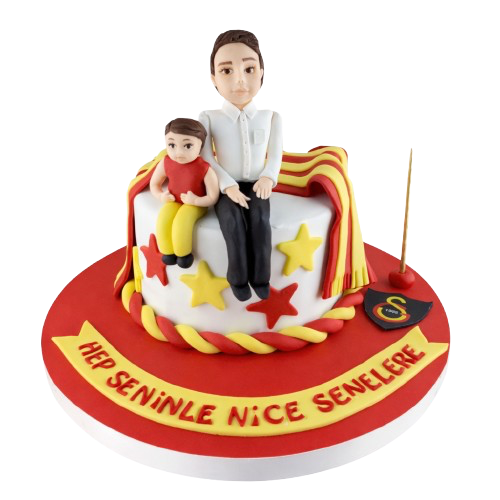 Fanatik Galatasaraylı Baba ve Oğul Butik Pasta