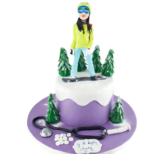 Figürlü Kayakçı Butik Pasta