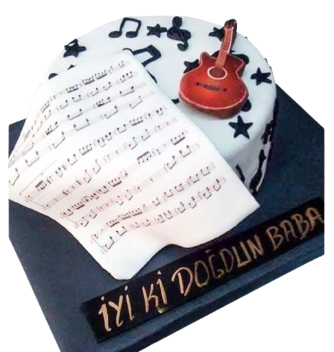 Notalı Müzisyen Doğum Günü Pastası