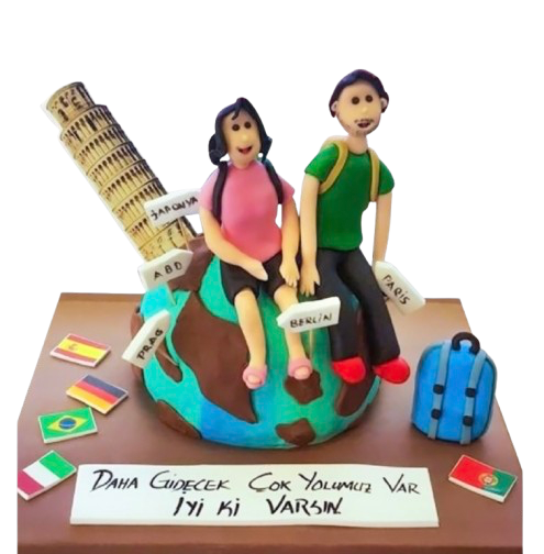 Tatile Çıkıyoruz özel tasarım Pasta
