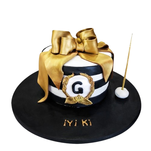 Gold Harfli Doğum Günü Pastası