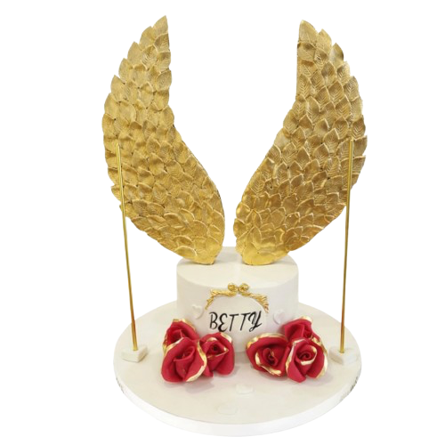 Güllü Altın Kanatlı Melek Pastası