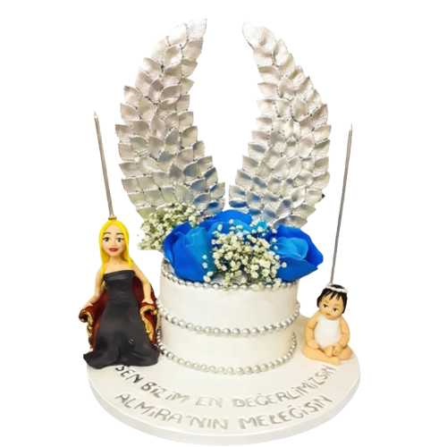 Kanatlı Anne ve Kızı Butik Pastası