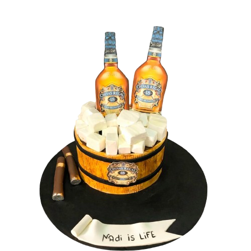 Viski Temalı Butik Pasta