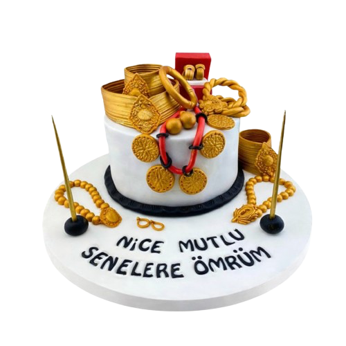 Altın Temalı Doğum Günü Pastası
