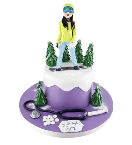 Figürlü Kayakçı Butik Pasta