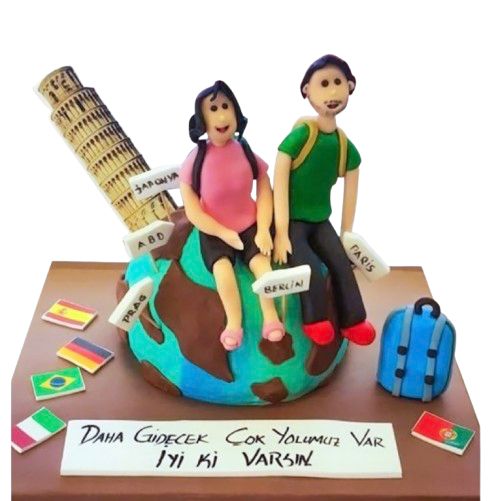 Tatile Çıkıyoruz özel tasarım Pasta