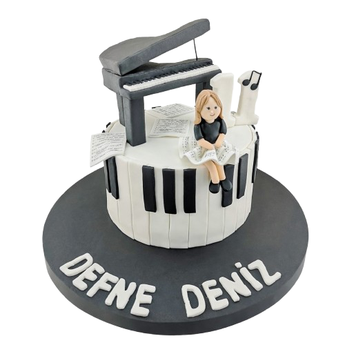 Piano Temalı Doğum Günü Pastası