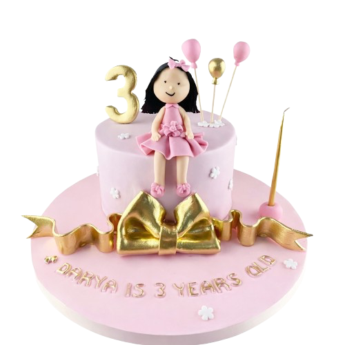 Balonlu Kız Doğum Günü Pastası